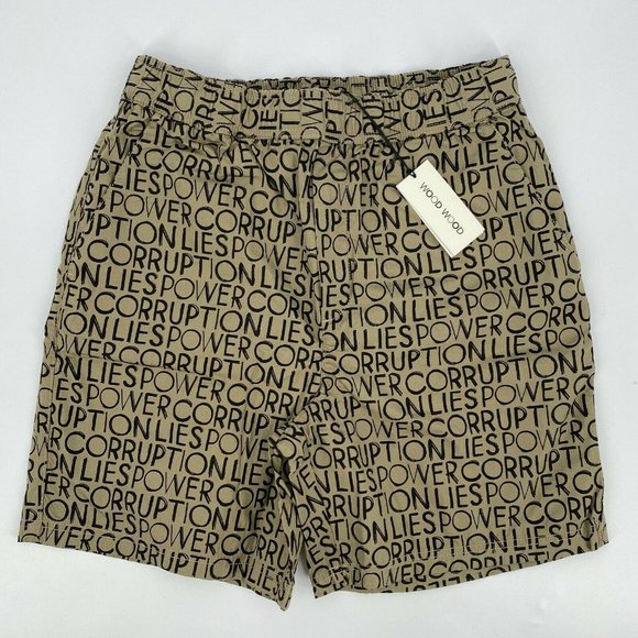 Wood Wood Other - Wood Wood Men's Hamilton Shorts in Tan Taupe Power Corruption Lies sz M NWT $180
